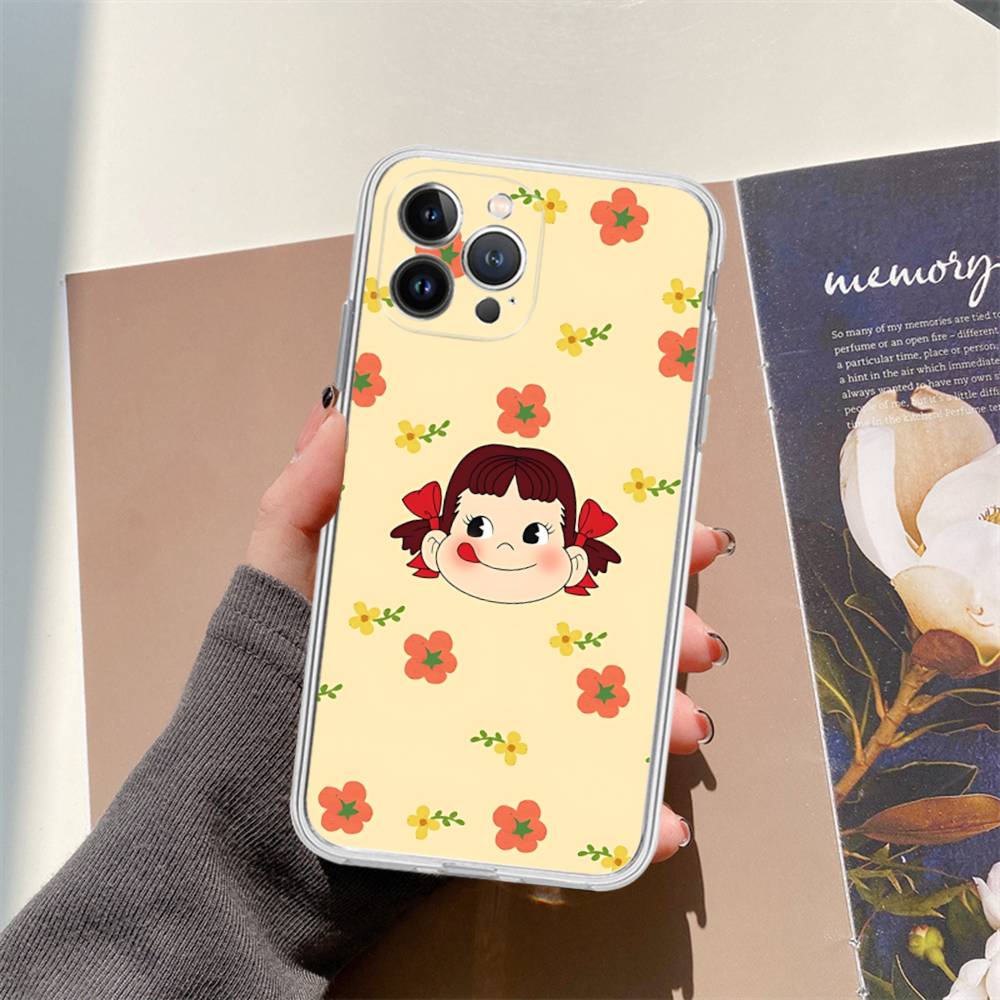 

Brand P-peko Chan Lovely Girl Phone Case For IPhone 11 13 16 12 17 14 15 Pro Max Plus Soft Clear Back Cover Coque iPhone 17