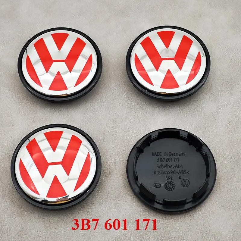 Dla VOLKSWAGEN VW 4 szt. 65mm Czerwono-Niebieskie Dekielki do Felg Samochodowych Dla Volkswagen VW R GTI Golf 6 Passat CC Magotan Touran Tiguan 3B7601
