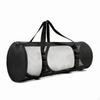 Cylindrical Mesh Bag Detachable Shoulder Strap Zippered SandResistant Beach Tote Solid Material