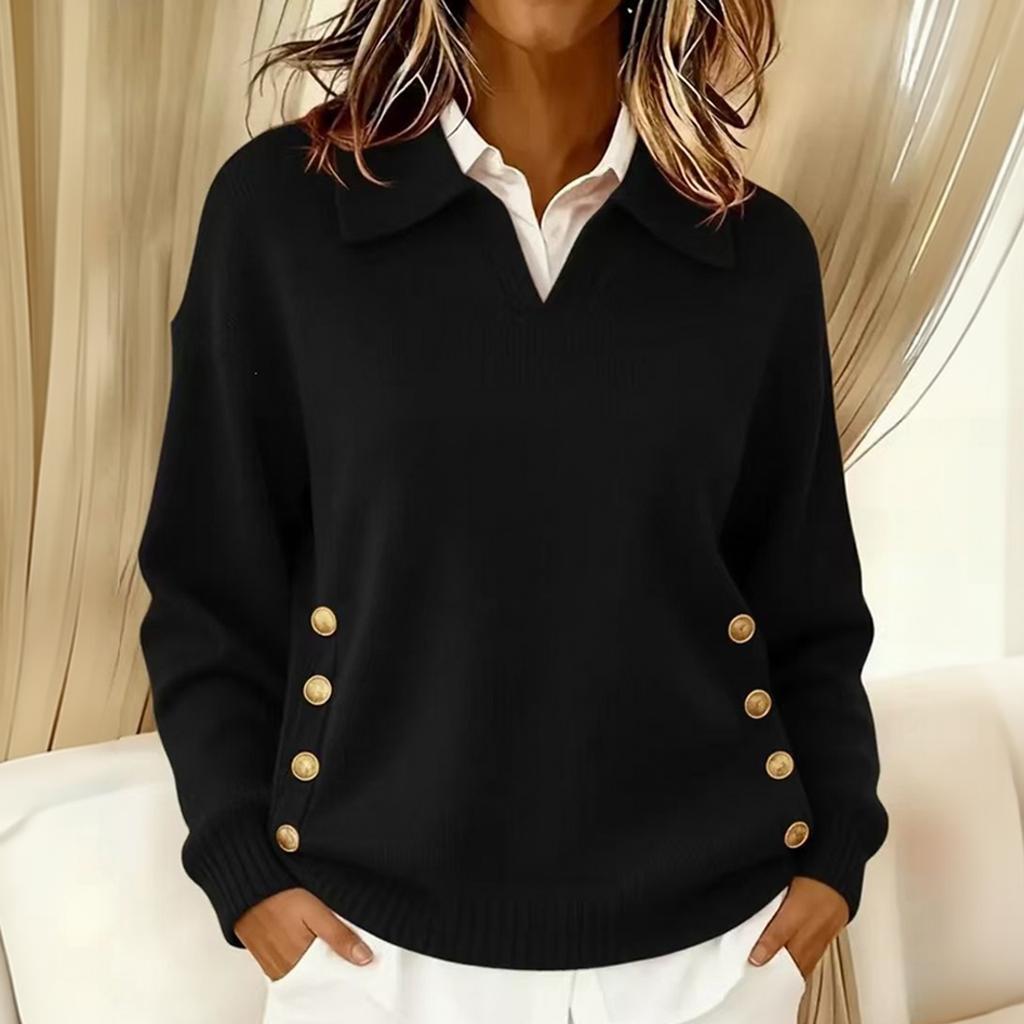 Women's Fashion Casual Button Down Long Sleeve Loose Fit Top