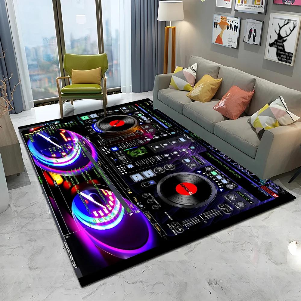 3D DJ Music Screen Keyboard Cartoon Carpet Rug for Home Living Room Bedroom Sofa Doormat Decor,Child Area Rug Non-slip Floor Mat