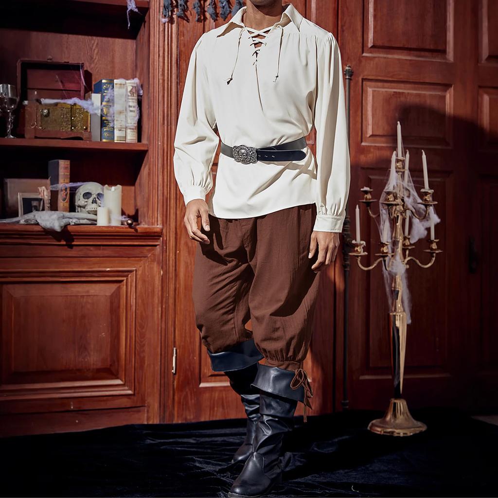 Herrenhose Piratisch Verjüngend Leinen Kostümhose