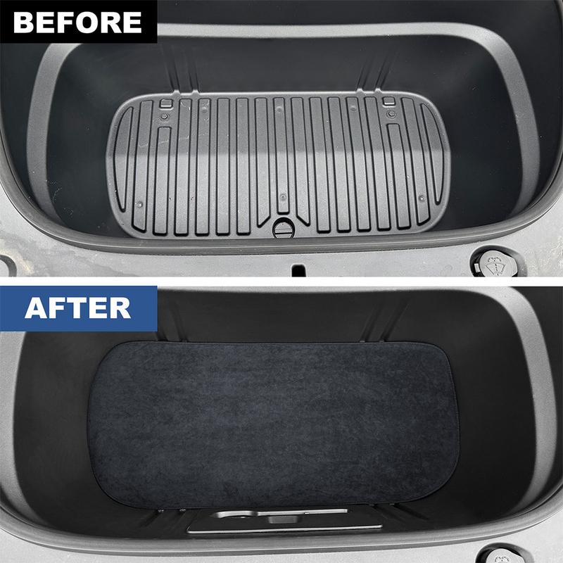 Flannel Front Rear Trunk Mats For Tesla Model Y 2025 Model Y Juniper Anti-slip Pads Protective Cover Cargo Liner Tray Floor Mat