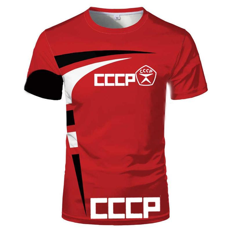 Fashion Soviet Union Emblem Pattern T-shirts Simple Casual Short Sleeve CCCP 3D Printed T Shirts Loose Sports Shirt