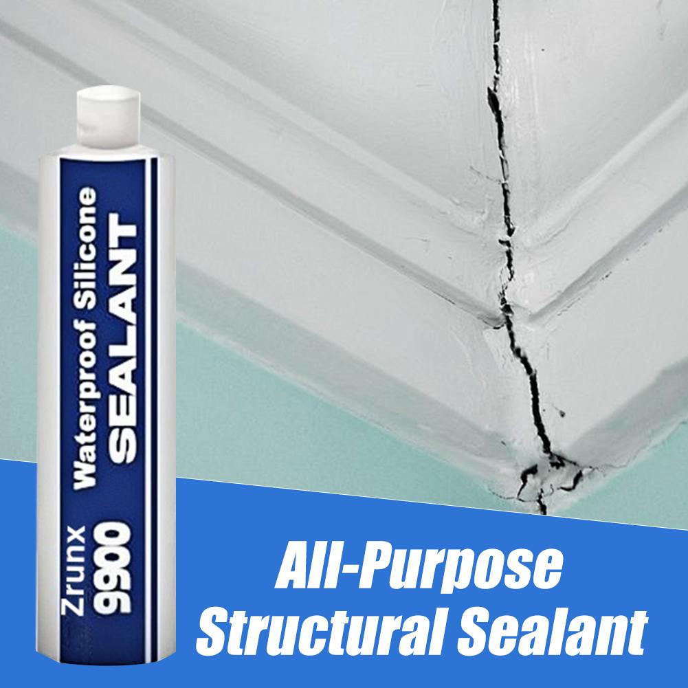 9900 Silicone Waterproof Sealant - Versatile Clear Caulk for Roof & Wall Repairs, Heat & Tear Resistant for Indoor & Outdoor Use chiaro