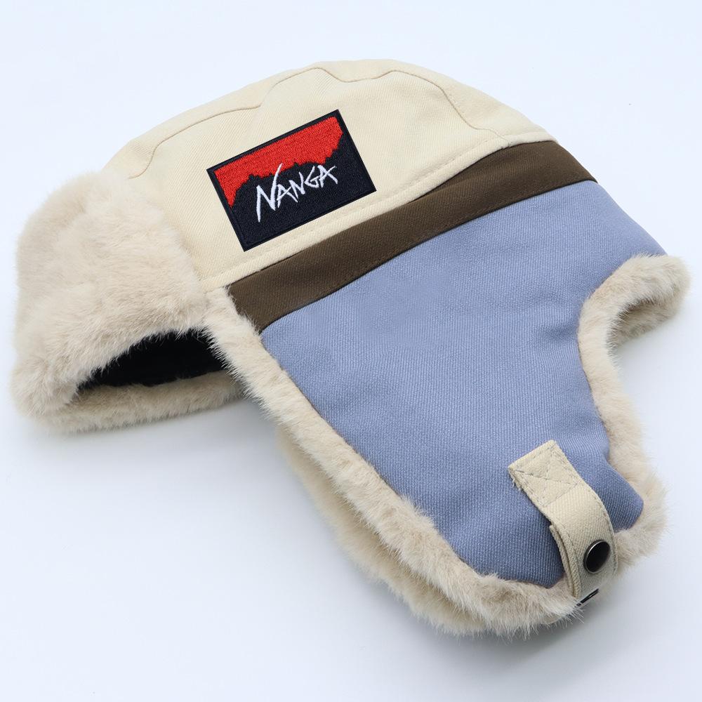 Color Matching Lei Feng Hat Men's and Women's Winter Thickened Warm Versatile Ear Protection Hat Outdoor Travel Ski Pilot Hat