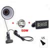 E27 UVA+UVB 220V Reptile Heating Lamp Deck Holder Tortoises Basking Bulb Turtle Light Clip Thermometer Hygrometer Lizard