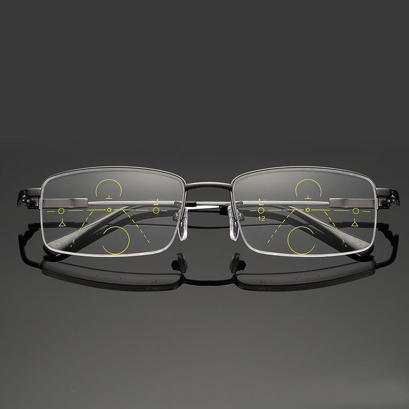 Progressive Men'S Eyeglasses Frame Multifocal Reading Glasses Anti Blue Light Eyewear Near Far Sight Glasse Escuadras De Metal+4