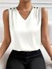 Versatile Faux Silk High-Elastic Solid Color Women's Tank Top