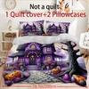 Halloween Three-piece Bedding Set Quilt Cover Pillowcase Brushed Fabric Thickened