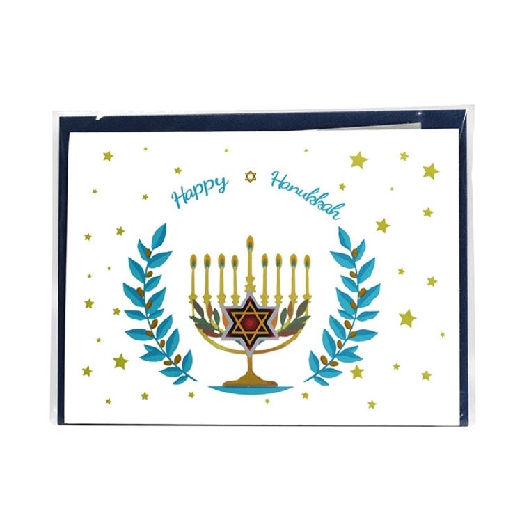Exquisite Handmade Gift Card for Chanukah Festival 3DPopUp Blessing Card