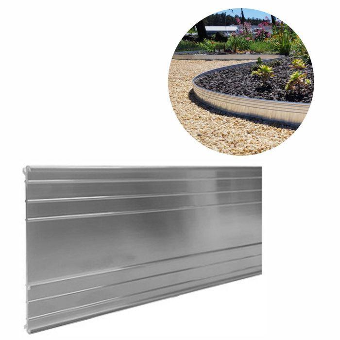 Bordure de Jardin - ICH-ZAPFE.DE - 24 cm x 100 cm - Aluminium - Galvanisé - Ultra Solide