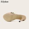 Moda Eilyken Estate Pantofole Leopardate Donna Moda Sandali Piattaforma Open Toe Zoccoli Tacchi Alti Scarpe Slip-On Zapatillas He Mujer