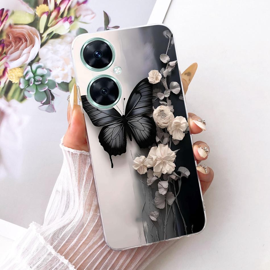For Huawei Nova 11i Cute Flower Butterfly Cat Painted Case For Huawei Nova11i MAO-LX9 Soft Silicone TPU Phone Cases