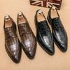 Brown Colors Mens Dress Shoes Retro Male Leather Shoes Business Male Baroque Footwear Casual Mens Oxford Footwear
