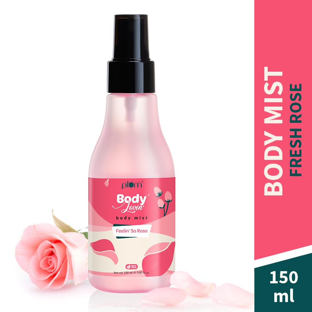Plum BodyLovin' Feelin' So Rose Body Mist 150 Ml | Long-Lasting Floral Fragrance For Women | Travel-Friendly Perfume Spray
