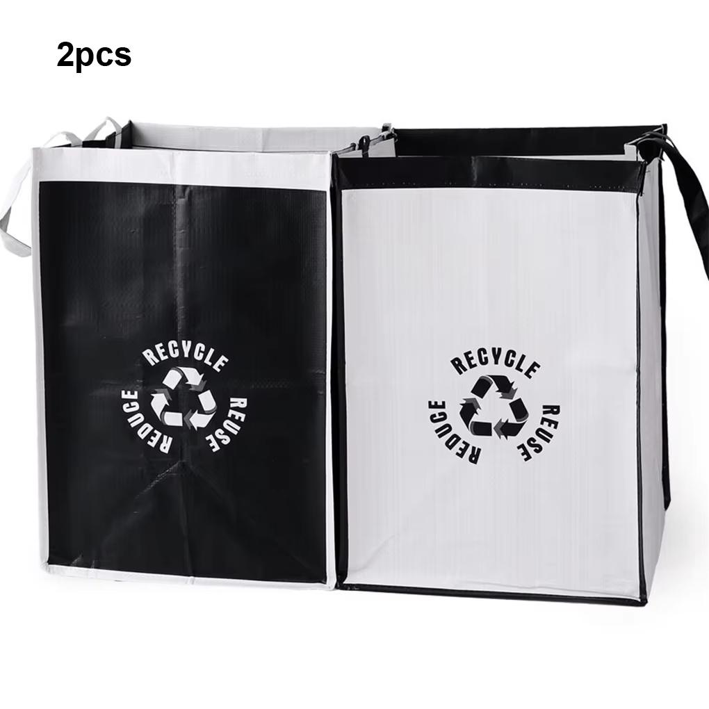 

Recycle Waste Bag for Kitchen Home Trash Sorting Bins Base Plate Baskets Polypropylene Waterproof Reusable Storage 2 Set