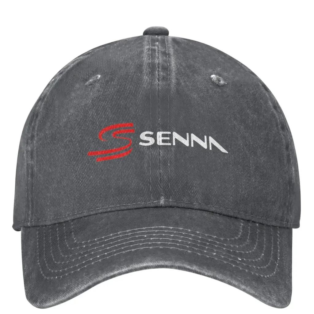 Ayrton Senna Logo Denim Baseball Cap Hiking Fishing Hip Hop Hats Summer Unisex Men Trendy Sunshade Snapback Cap