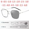 Literary Retro Square Glasses Frame Thin Metal Glasses Men Women Myopia Uv Protection Diopter -0.5 -1.0 -1.5 -2.0 To -6.0
