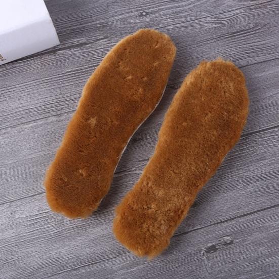 2 pares de plantilla de zapato inserto otoño invierno cálido grueso mezcla de lana peluda amortiguación suave hombres mujeres bota de nieve suela interior almohadilla de pie