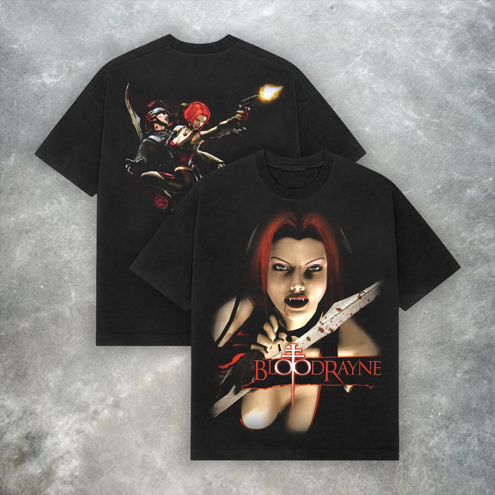 Футболка Bloodrayne PS2 – Винтажная футболка в стиле Y2K, вампирский гранж S