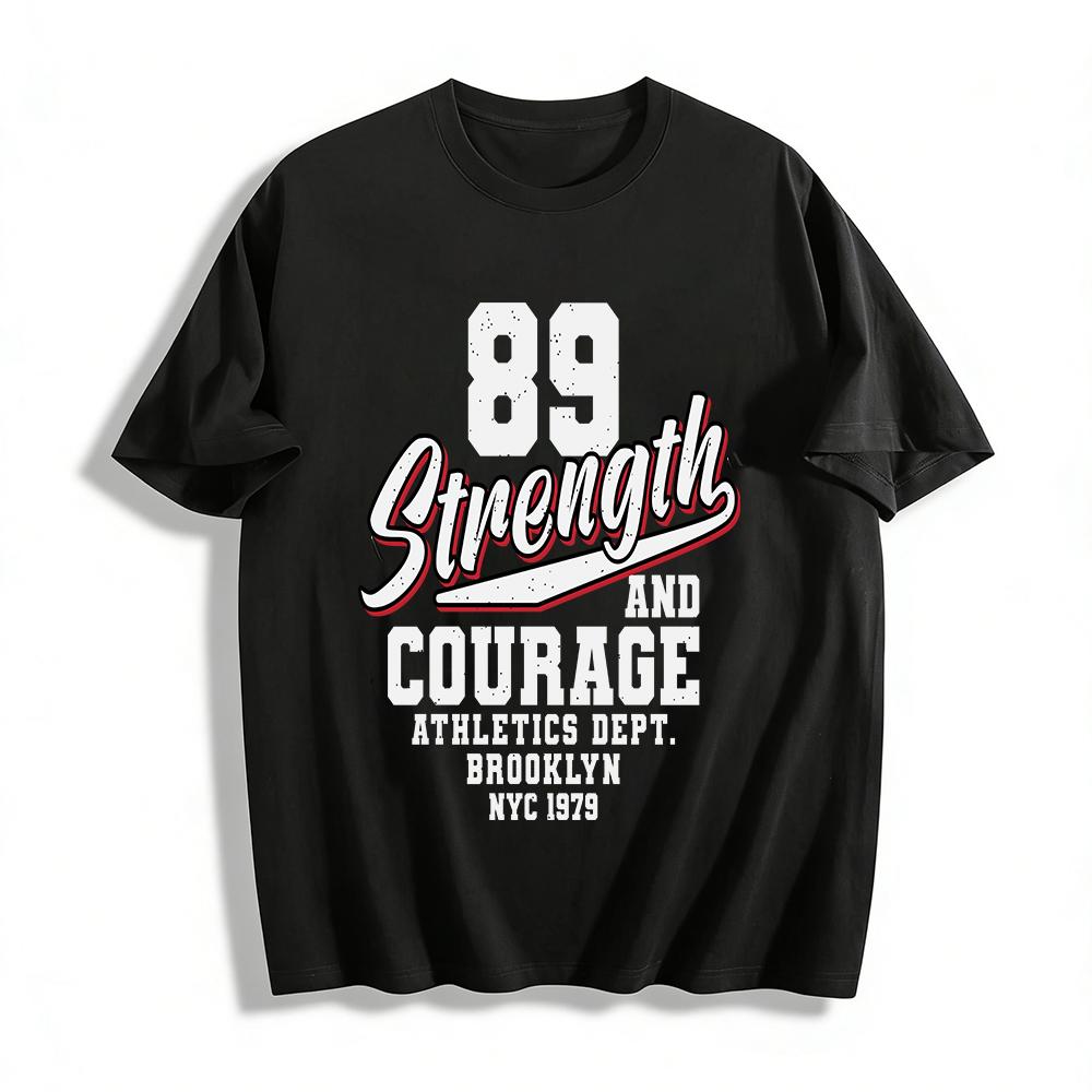 Vintage Strength Courage Print Athletic Casual T-Shirt For Men Women Pure cotton T-shirt XXS
