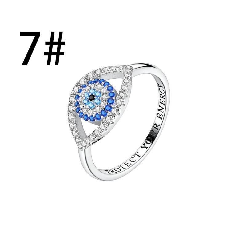 Original Copper Blue Evil Eyes Charms Ring Earrings Bead Palm Pendants Fit Bracelet Necklace Jewelry Gift