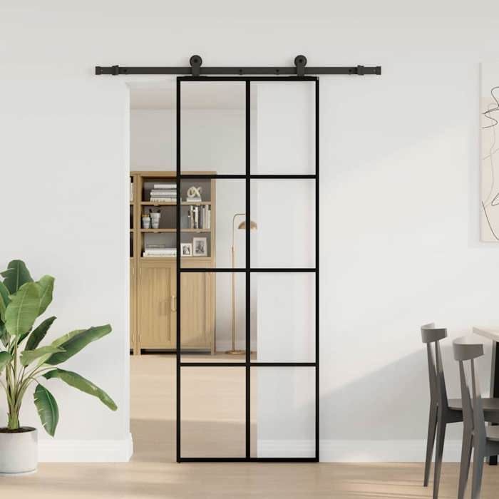 VidaXL Porte coulissante avec kit de quincaillerie 76x205 cm Verre ESG 3332886