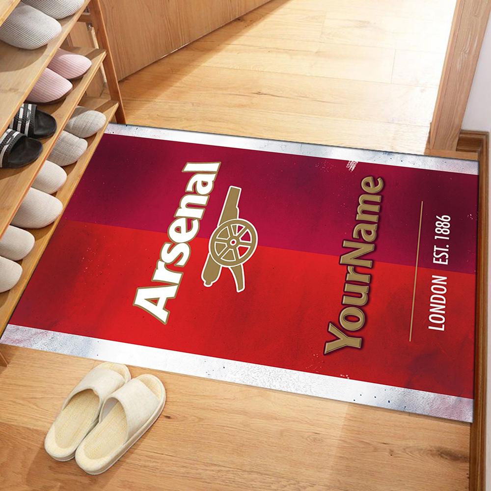 Arsenal Personalized Name Floor Mat Perfect for Hallway Kitchen Outdoor Foyer Antislip Carpet Decorate Offices Perfect Gift for Women/Men
