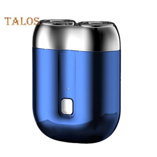 

Мини-электробритва с двойной головкой, USB-перезаряжаемая, водонепроницаемая, дорожная, роторная бритва, портативный триммер для мужчин, инструмент для удаления волос и бороды, подарок отцу, парню синий