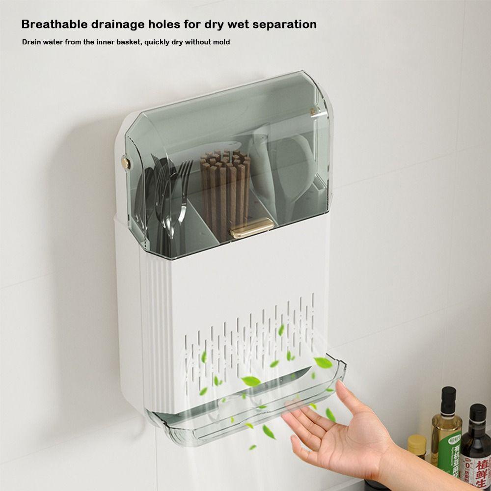 

Wall Mounted Utensil Drainer Space Saving Utensil Holder for Spoons Spatulas Forks бежевий