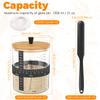 1/2 Stück Borosilikatglas Sauerteigstarter-Gefäß-Kit 51 OZ Große Kapazität Sauerteigbrot-Starter-Kit mit Bambusdeckel Stoffabdeckung