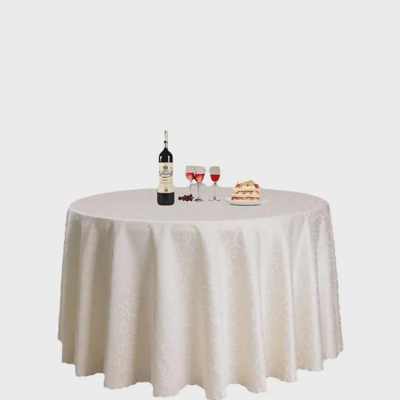 Verdickter runder Tischdeckenrock mit Jacquard-Blumenmuster für Hochzeiten und Bankette