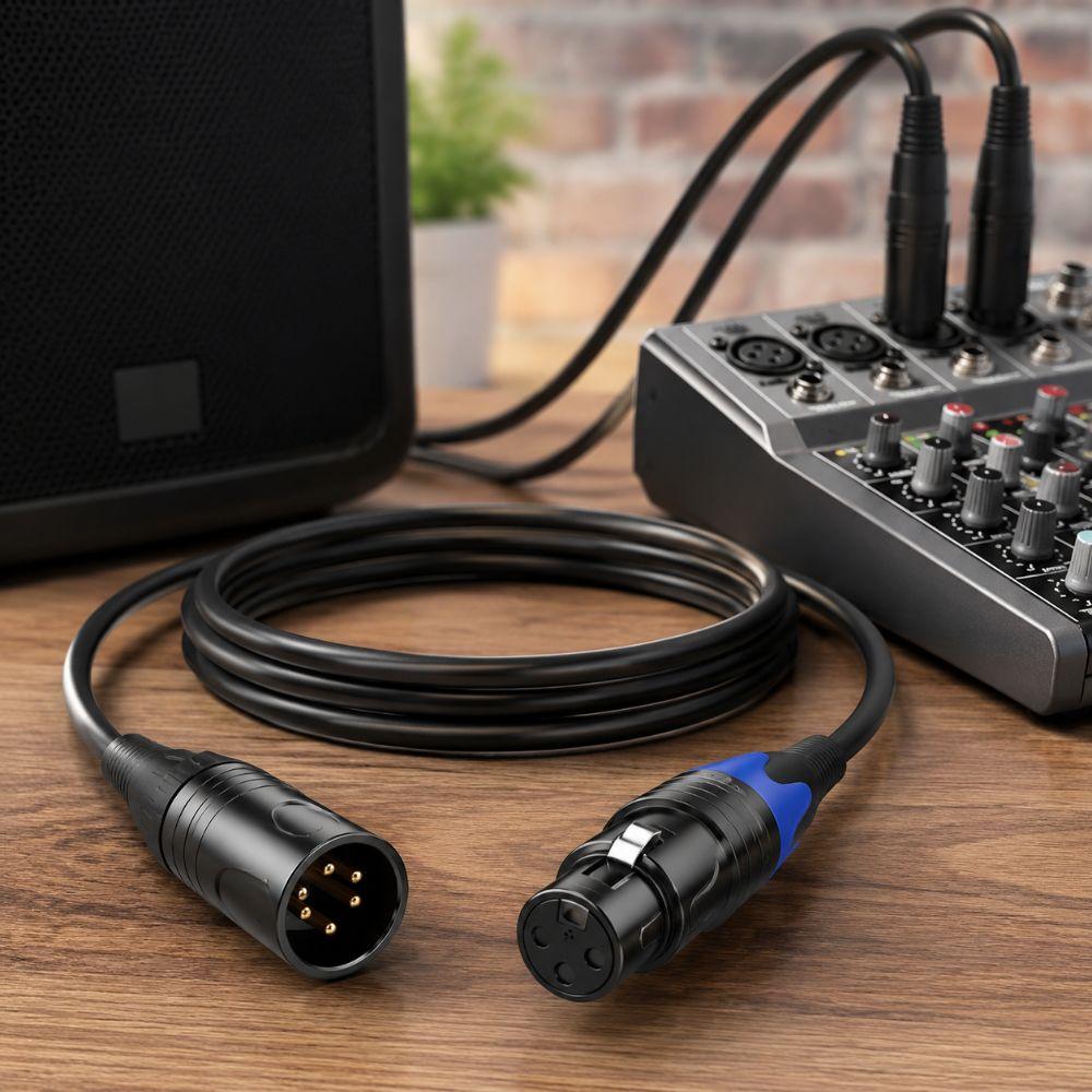 Male Female DMX Cable XLR3P To XLR5P Stage Light Cable XLR Connector Cable  Stage Lights