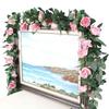 Elegant 2.4m Handmade Silk Rose Flower Ivy Vine Leaf Garland For Home Decoration