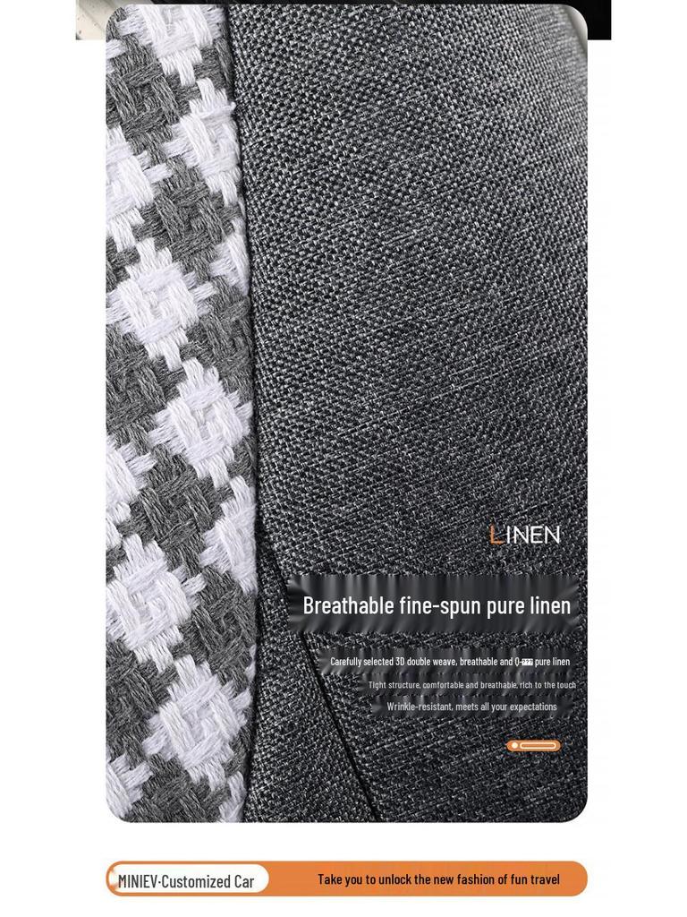 Wuling Hongguang Mini 3rd Gen Linen Car Seat Cushion - Universal Fit, All Seasons