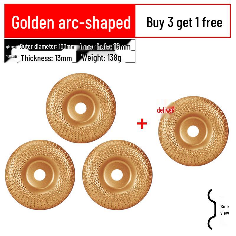Woodworking Angle Grinder Burr Disc & Polishing Wheel Set