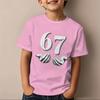 67 Number Print T-Shirt für Kinder Coole Hände Grafik Kurzarm Mode Lässiges Oberteil Lustig 6 7 Memes Mädchen Junge Kleidung Baumwoll-Oberteil