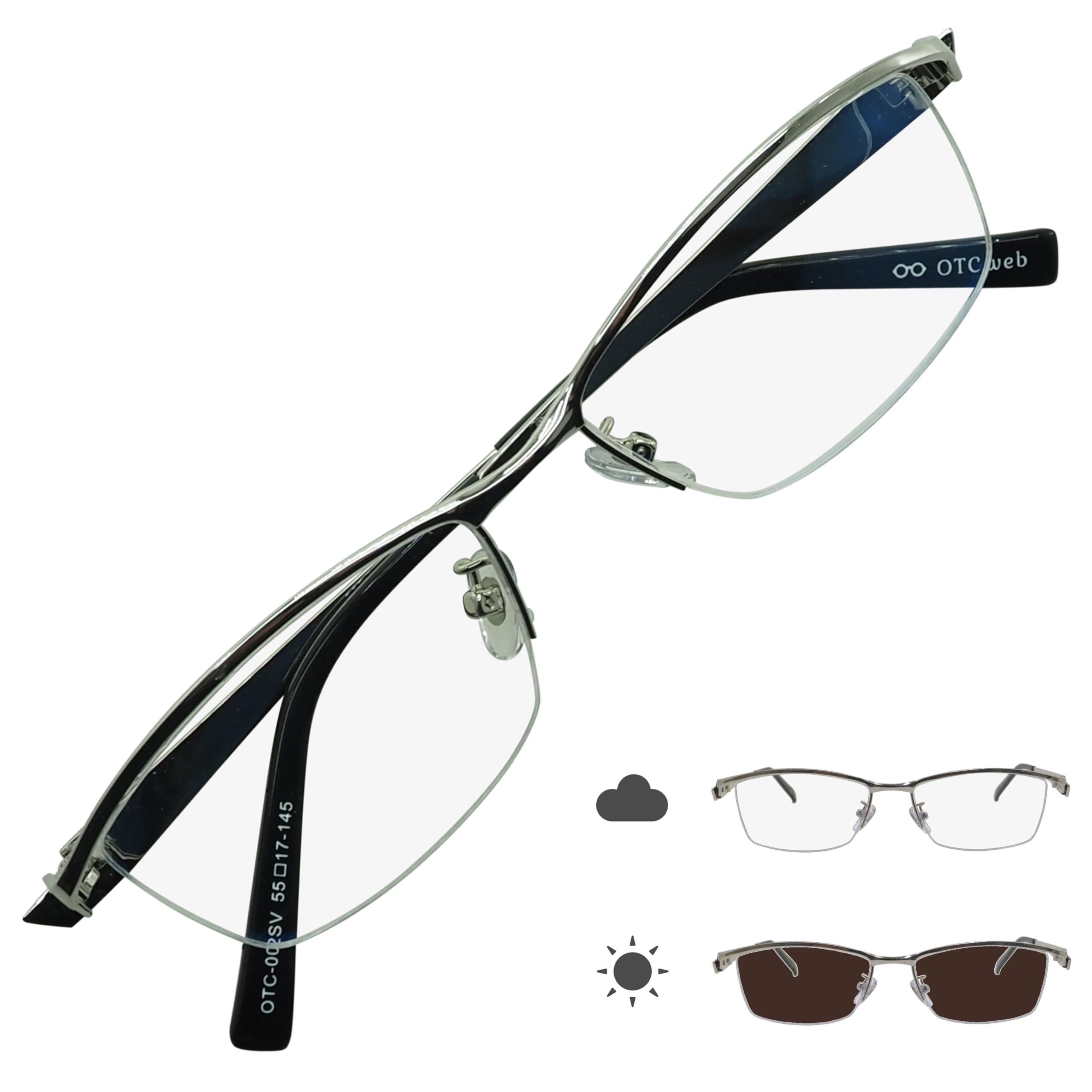 

002MN Visible Light Photochromic Blue Light Blocking Plus UV Slightly Badass Extra [OTC.web] Sunglasses, Darkening, Men s, Sizes, Nylon, Stylish,