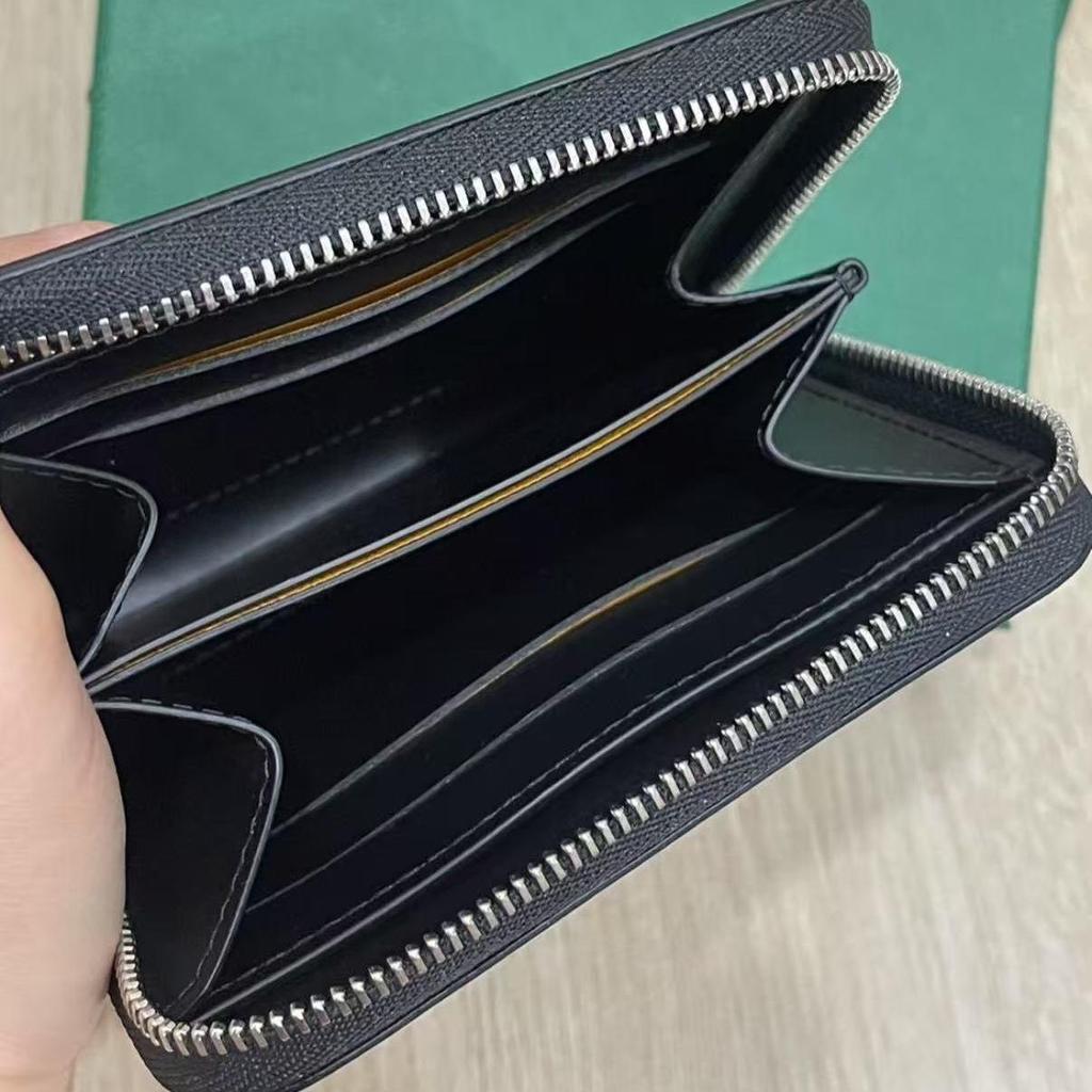 Goyard Signature Monogram Short Zipper Wallet In Calfskin Leather
