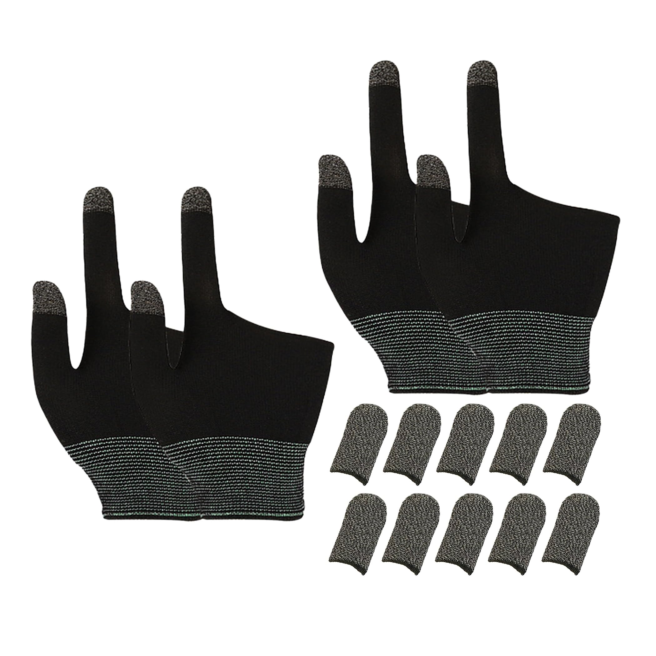 

Felimoa Gaming Includes 10 Carbon Fiber Finger Set of 2 for Both Hands Gloves, Non-Slip, Thin, Cots, чорний