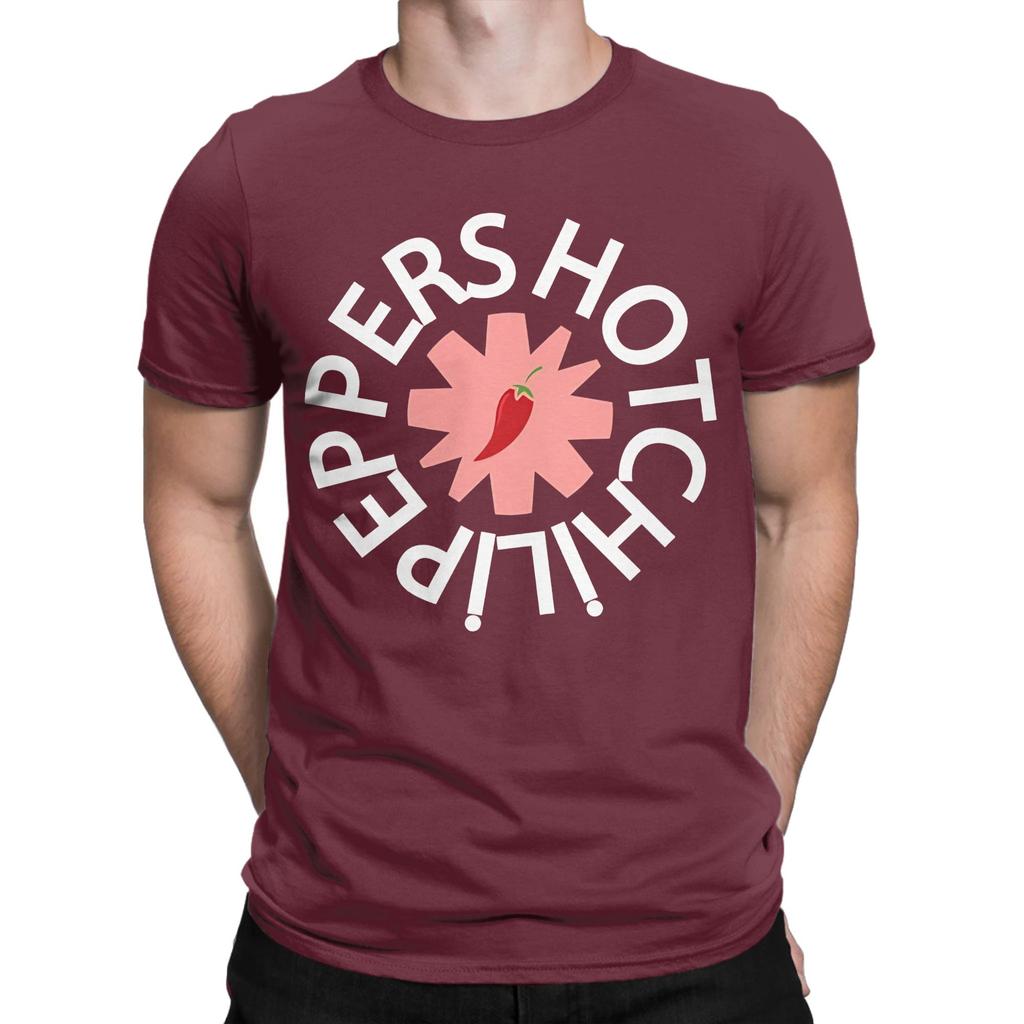 Novelty Red Hot Chili Pepper Tshirts For Unisex O Neck 100 Cotton T Shirts Rock Band Short Sleeve Tees Plus Size Tops