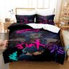 Arcane JinX Bedding Set 3D Anime Polyester Duvet Cover Sets Gift for Friends Queen King Size Bedding Sets Game Arcane Bedding