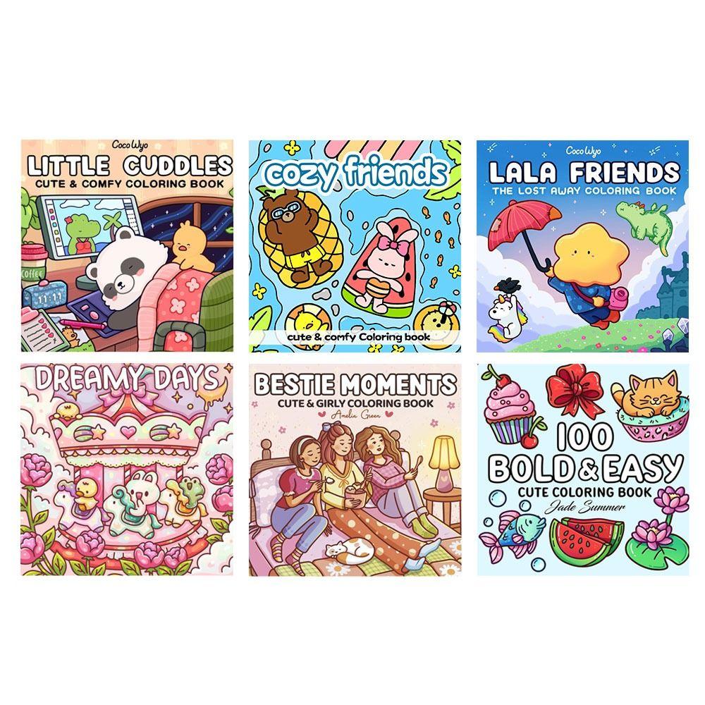 Stressabbau Malbuch Cartoon Kritzeleien Buch Montessori Malspielzeug für Erwachsene und Jugendliche