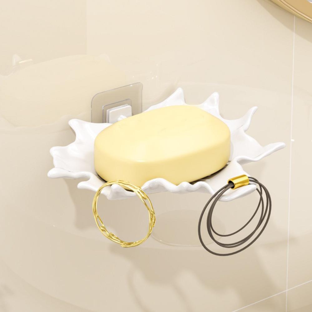 

Настенная мыльница самоклеящаяся полка для хранения модная мыльница органайзер для ванной кухни раковины белый