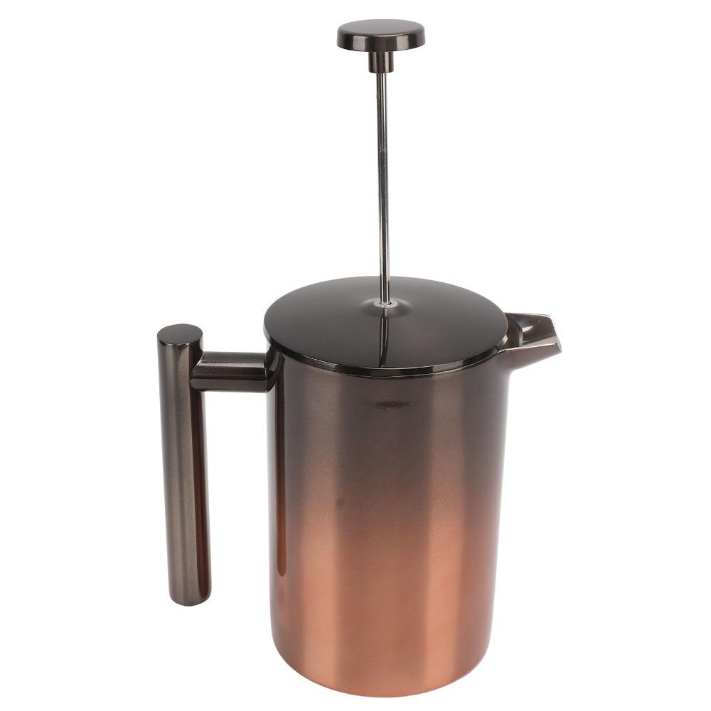 Gradient Ramp Design French Press Tea Maker Stainless Steel Coffee Press  For Hot Coffee Loose Tea