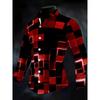 New Black Skeleton Mandala Floral Print Men's Long Sleeved Shirt with Dark Retro Style Slim Casual Shirt