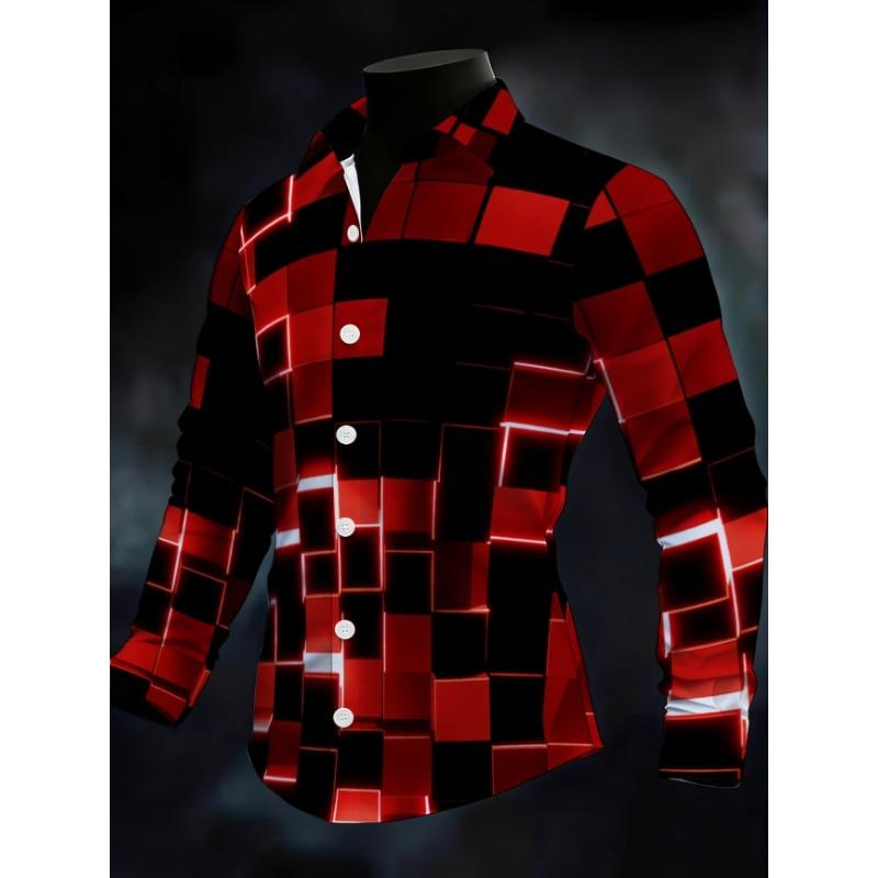 New Black Skeleton Mandala Floral Print Men's Long Sleeved Shirt with Dark Retro Style Slim Casual Shirt