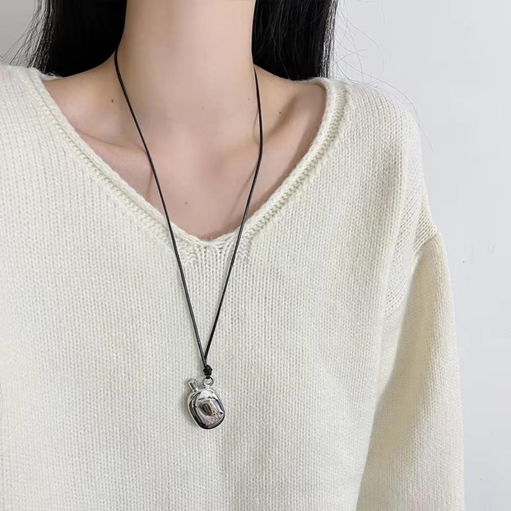Metal Kettle Pendant Necklace Long Women Necklace New Sweater Chain  Jewelry Accessories
