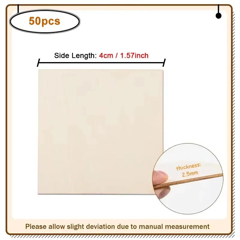 1-10cm Unfinished Wood Square Pieces, Blank Wood Squares Slices Cutouts for DIY Crafts Painting Staining Wood Sign , Home Decor